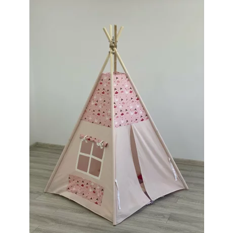 Cort teepee + saltea Pink Balerina