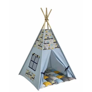 Cort teepee + saltea Blue Car