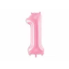 Balon decorativ cifra 1 - 86cm roz