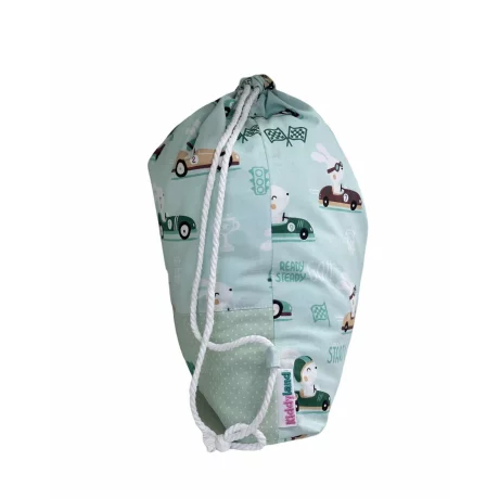 Rucsac textil Race Car Green