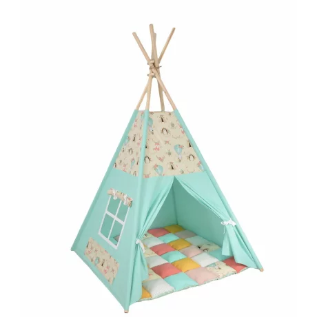 Cort teepee + saltea Indie Blue