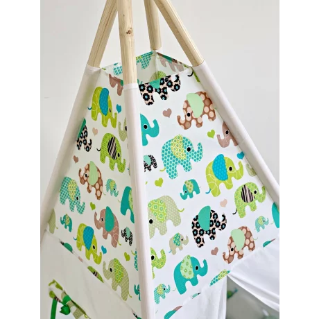 Cort teepee + saltea Green Elephants