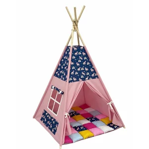 Cort teepee + saltea Pink Unicorn