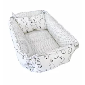 Babynest reversibil Bunny White