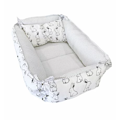 Babynest reversibil Bunny White