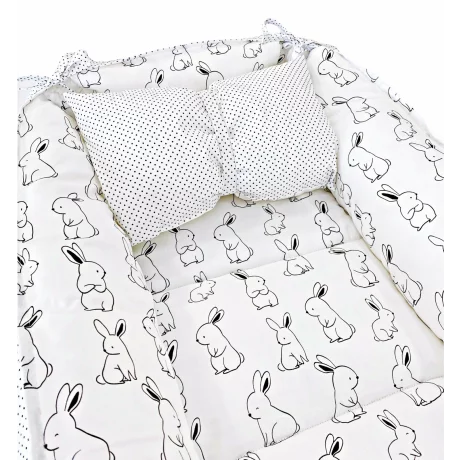 Babynest reversibil Bunny White