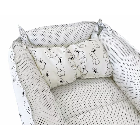 Babynest reversibil Bunny White