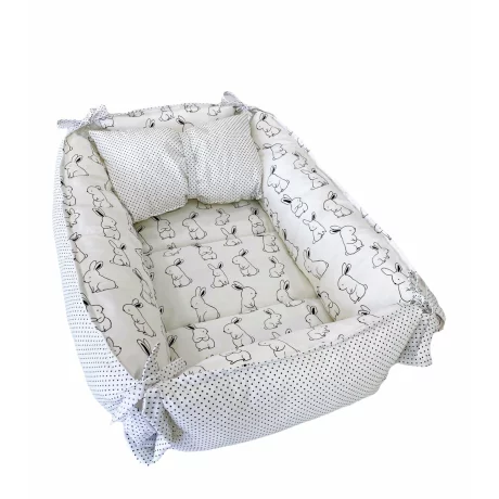 Babynest reversibil Bunny White