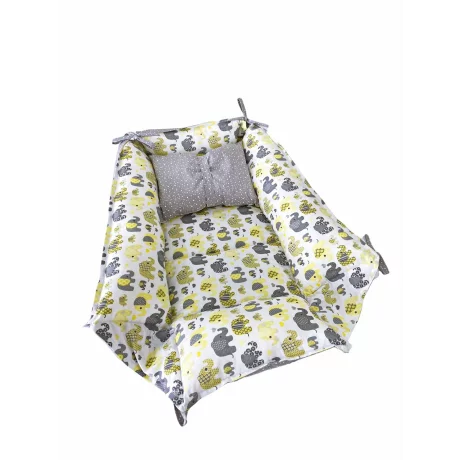 Babynest reversibil Grey Elephant