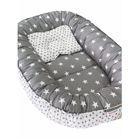 Babynest reversibil Grey Star