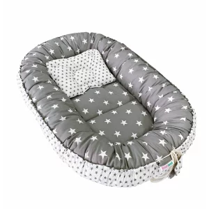 Babynest reversibil Grey Star