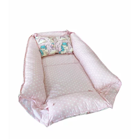 Babynest reversibil Pink Unicorn