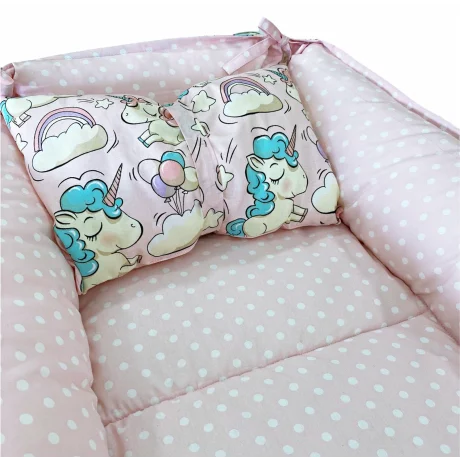 Babynest reversibil Pink Unicorn