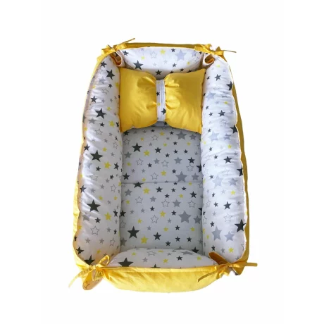 Babynest reversibil Yellow Star