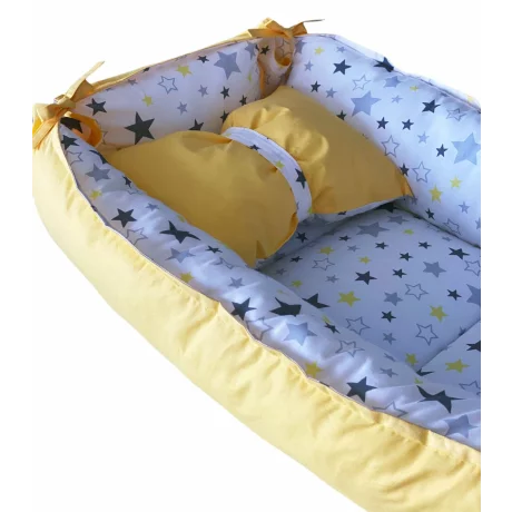 Babynest reversibil Yellow Star