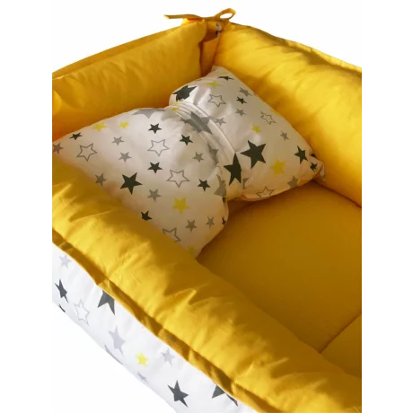 Babynest reversibil Yellow Star