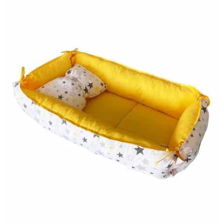 Babynest reversibil Yellow Star