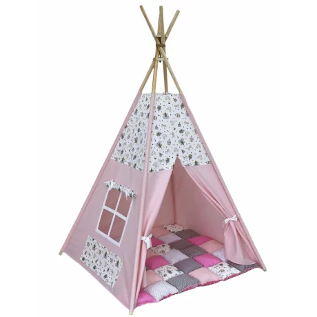 Cort teepee + saltea Pink Castle