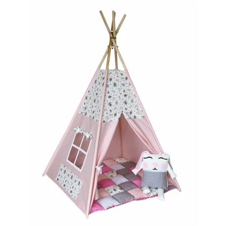 Cort teepee + saltea Pink Castle