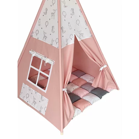 Cort teepee + saltea Pink Forest