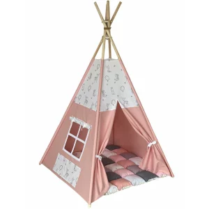 Cort teepee + saltea Pink Forest