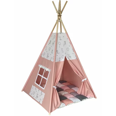 Cort teepee + saltea Pink Forest