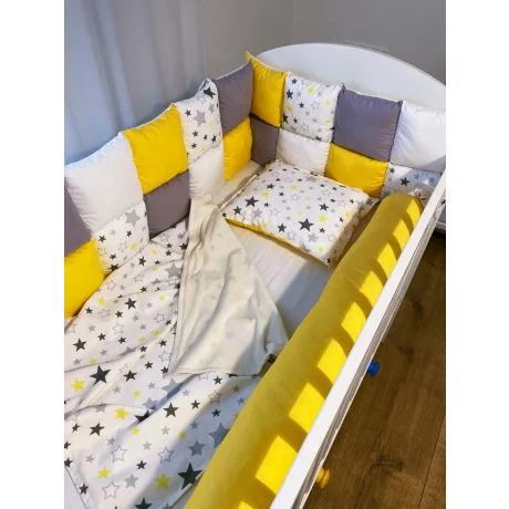 Set complet aparatori patchwork Yellow Star