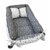 Babynest reversibil Star white-grey