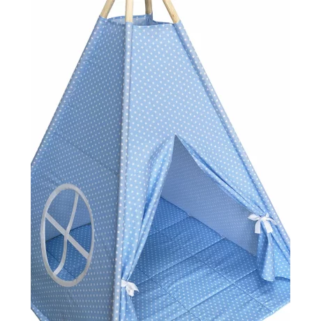 Cort teepee + saltea Blue Stars