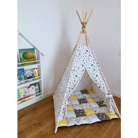 Cort teepee + saltea White Stars