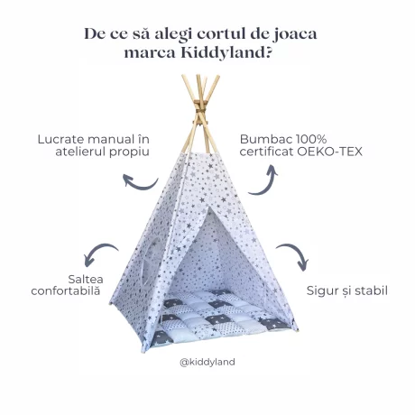 Cort teepee + saltea Blue Fox