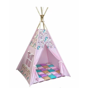 Cort de joaca teepee + saltea Unicorn