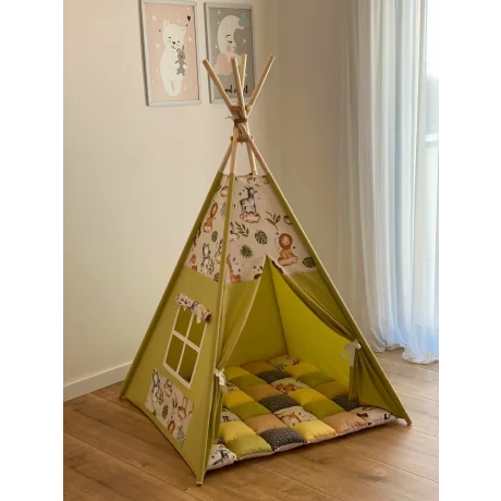 Cort de joaca teepee + saltea Safari