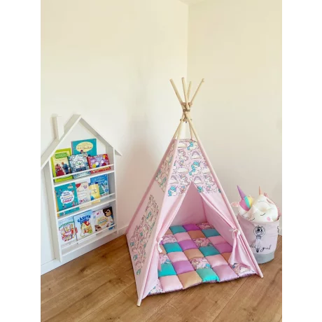 Cort de joaca teepee + saltea Unicorn