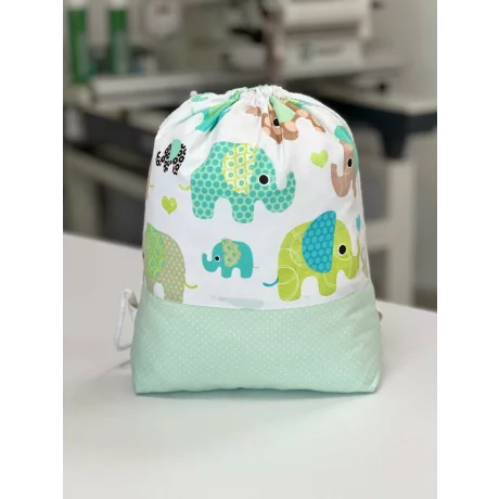 Rucsac textil elefantul verde