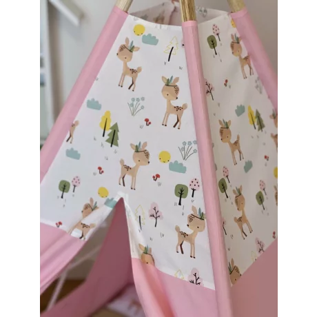 Cort de joaca teepee + saltea happy pink