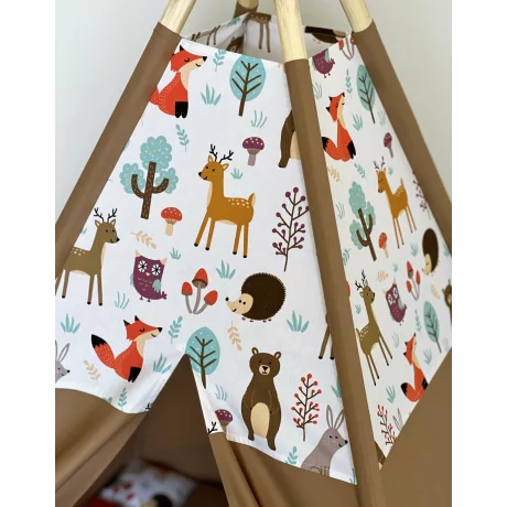 Cort de joaca teepee + saltea animals