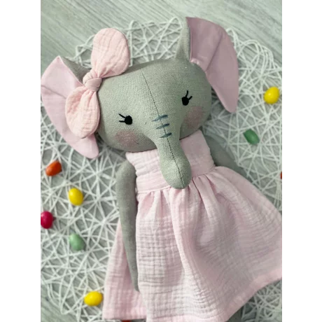 Jucărie textilă handmade elefant roz