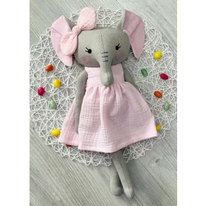 Jucărie textilă handmade elefant roz