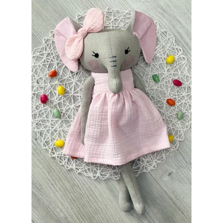 Jucărie textilă handmade elefant roz