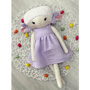 Jucărie textilă handmade oița mov