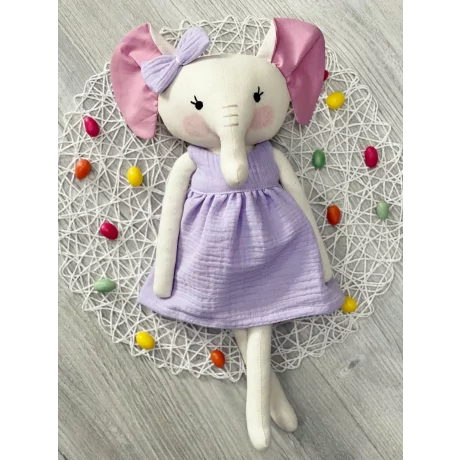 Jucărie textilă handmade elefant mov