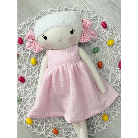 Jucărie textilă handmade oița roz