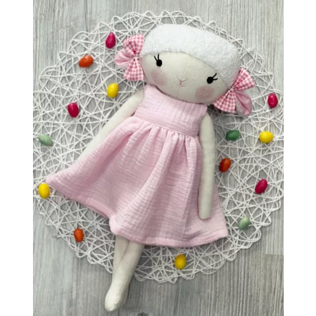 Jucărie textilă handmade oița roz