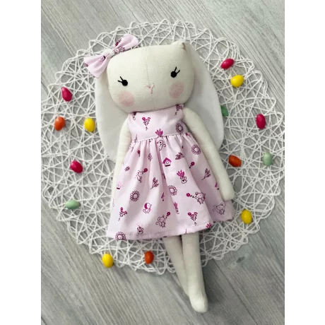 Jucărie textilă handmade iepuraș roz