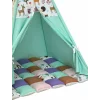 Cort de joaca teepee + saltea green animals