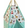 Cort de joaca teepee + saltea green animals