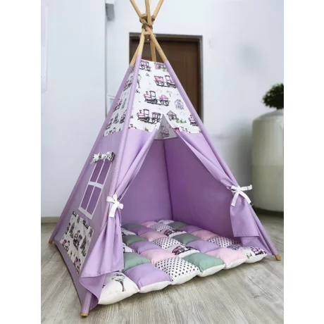 Cort de joaca teepee + saltea purple town