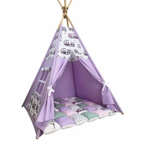 Cort de joaca teepee + saltea purple town