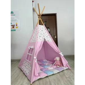 Cort de joaca teepee + saltea curcubeu